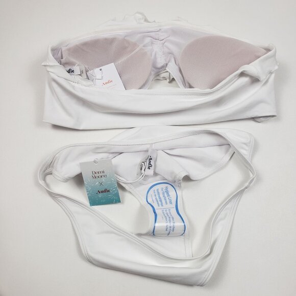 Andie Swim The Camilo Top & The Tropez Bottom White Bikini Set Size XL Beachwear - Picture 13 of 16